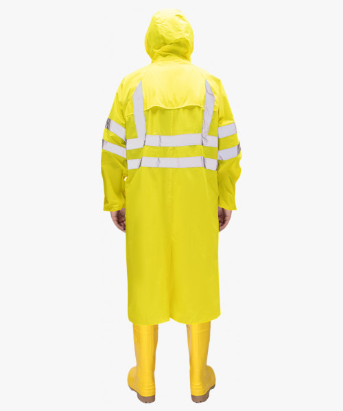 Плащ влагозащитный сигнальный с СОП SIRIUS Профи (225 гр/м2) лимонный (ЧЗ)