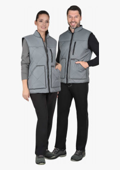 Жилет СИРИУС-ЕВРОПА удлиненный (на подкладке флис черный) графит