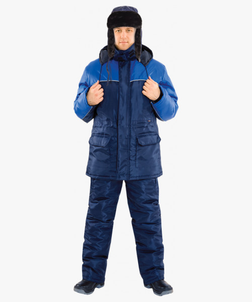 Шапка-ушанка СИРИУС-ЕВРО плюс т.синяя (тк. Оксфорд)