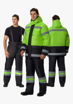 Костюм зимний для дорожника (тк.Оксфорд) брюки, лимонный/черный