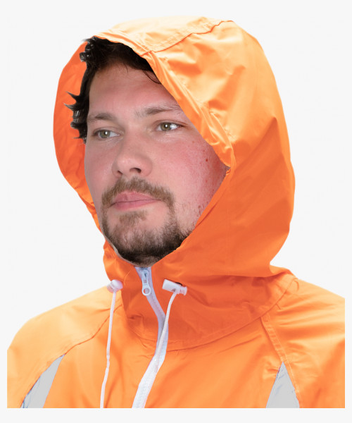 Плащ влагозащитный сигнальный с СОП SIRIUS Профи (225 гр/м2) оранжевый (ЧЗ)
