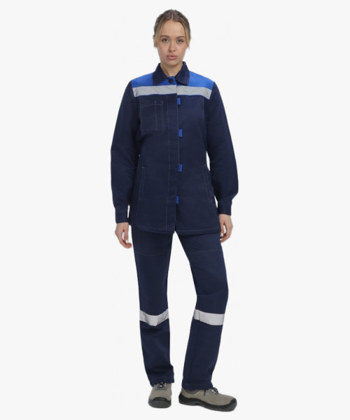 Костюм женский Веснис-1 СОП К. (тк.Смесовая,210) брюки, т.синий/васильковый