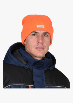 Шапка трикотажная флуоресцентная оранжевая СИРИУС Юка, с утеплителем Тинсулейт (х12х120)
