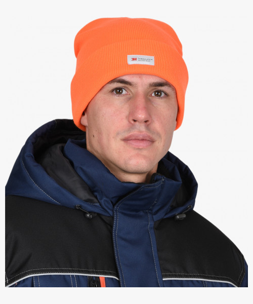 Шапка трикотажная флуоресцентная оранжевая СИРИУС Юка, с утеплителем Тинсулейт (х12х120)