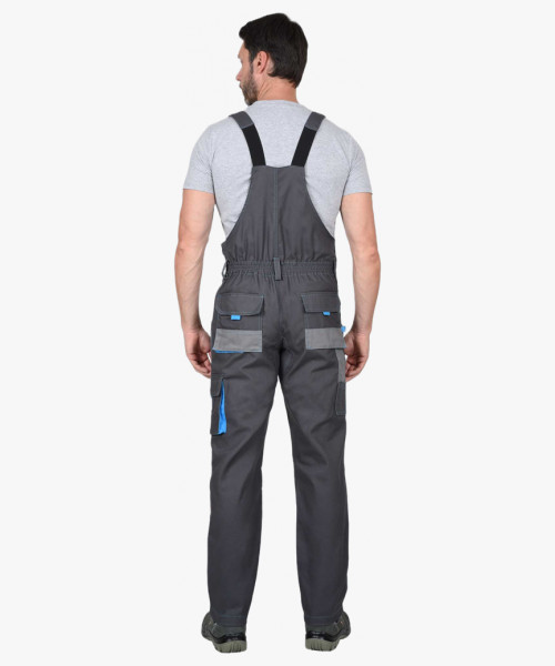 Костюм СИРИУС-ДВИН куртка, полукомбинезон т.серый со ср.серым и голубой отделкой пл. 275 г/кв.м