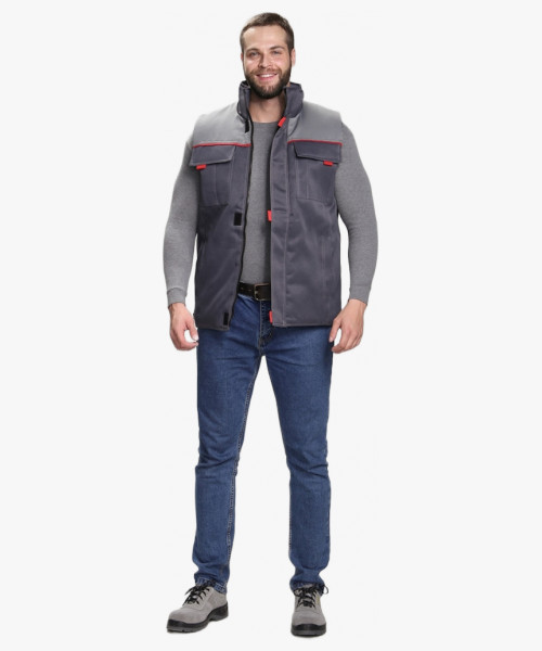 Жилет утепленный Флофт (тк.Смесовая,210), т.серый/серый