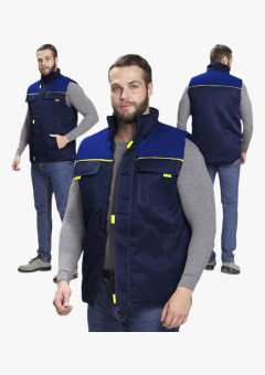 Жилет утепленный Флофт (тк.Смесовая,210), т.синий/васильковый