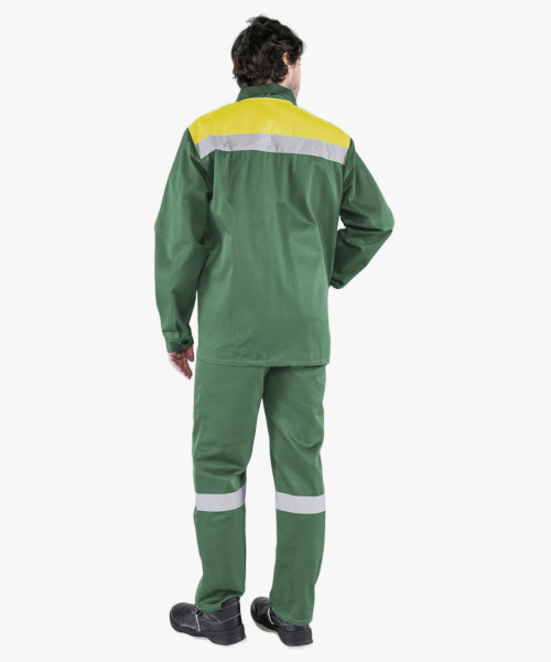 Костюм Стандарт СОП усиленный (тк.Смесовая,210) брюки, зеленый/желтый