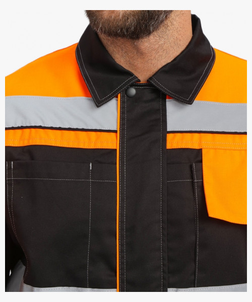 Костюм Виват-2 Премиум CH МВО (тк.Смесовая,240) п/к, черный/оранжевый