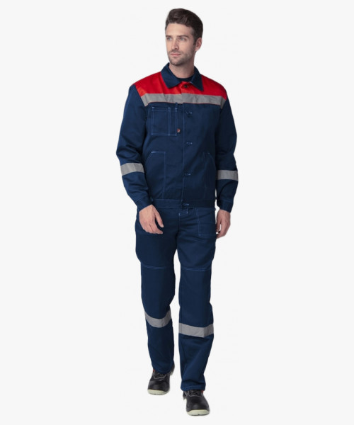 Костюм Лигор-1 СОП (тк.Смесовая,210) брюки, т.синий/красный