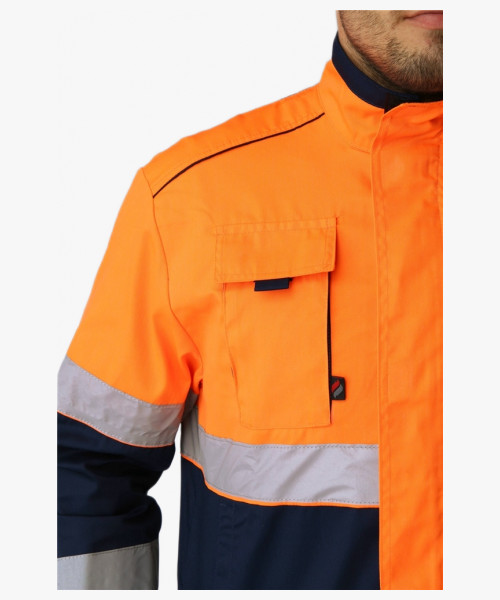 Костюм сигнальный (тк.Балтекс,210) брюки, оранжевый/т.синий