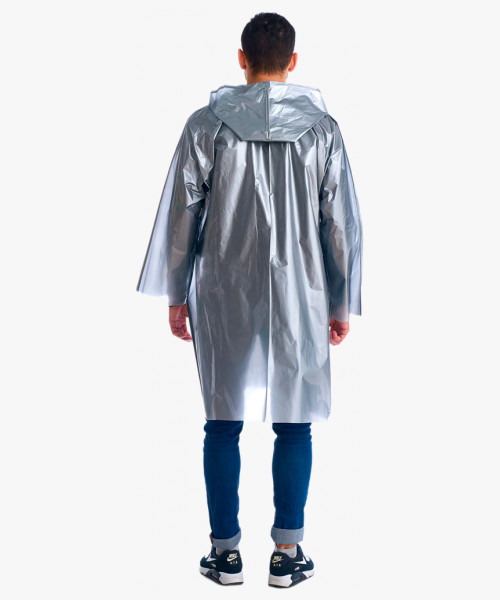 Плащ-дождевик СИРИУС-ЛЮКС на липучке ПВД 80 мкр. пропаянные швы, серебряный