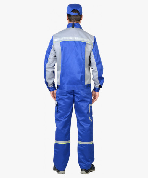 Костюм СИРИУС-ПРАКТИК куртка, п/к васильковый со св.серым