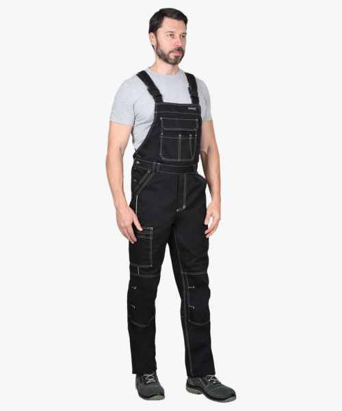 Костюм мужской СИРИУС-АЛЕКС куртка, полукомбинезон, чёрный