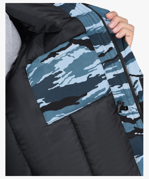 Куртка СИРИУС-БЕЗОПАСНОСТЬ зимняя удлиненная КМФ Серый вихрь