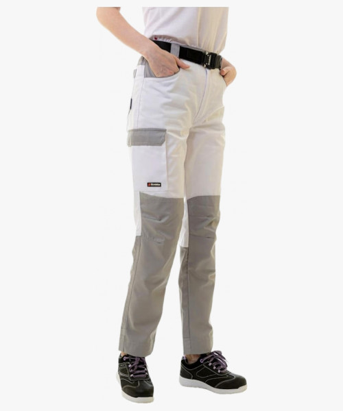 Брюки рабочие женские Brodeks KS328, цвет белый, серый