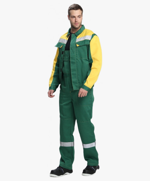 Костюм Сфера NEW (тк.Смесовая,210) п/к, зеленый/желтый