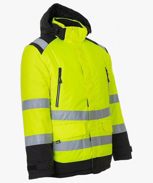 Куртка-парка сигнальная зимняя Brodeks KW217, цвет жёлтый, чёрный