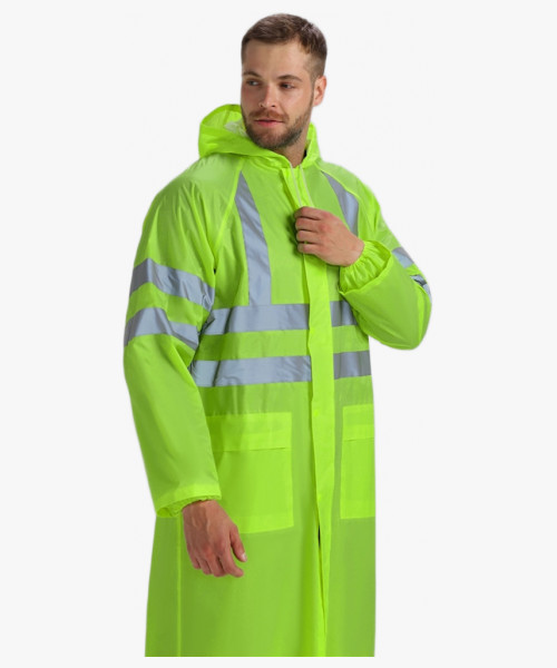 Плащ влагозащитный сигнальный ProfLineSpecialist СОП (ПВХ,210), желтый