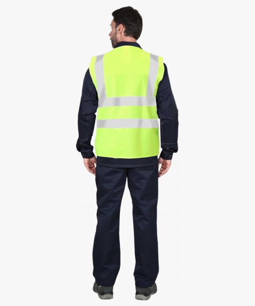 Жилет сигнальный SIRIUS класс 2, 4 СОП (трик.120 гр/м2, карманы) лимонный
