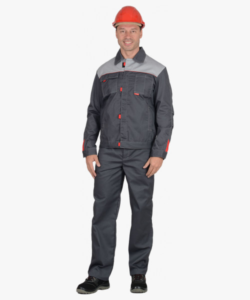 Костюм мужской СИРИУС-ФАВОРИТ куртка, брюки, т.серый со св.серым