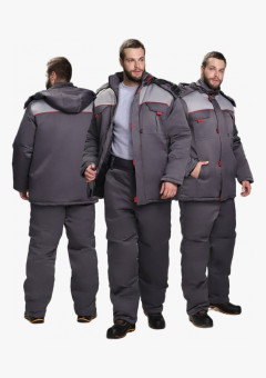 Костюм зимний Флофт-1 (тк.Смесовая,210) брюки, т.серый/св.серый