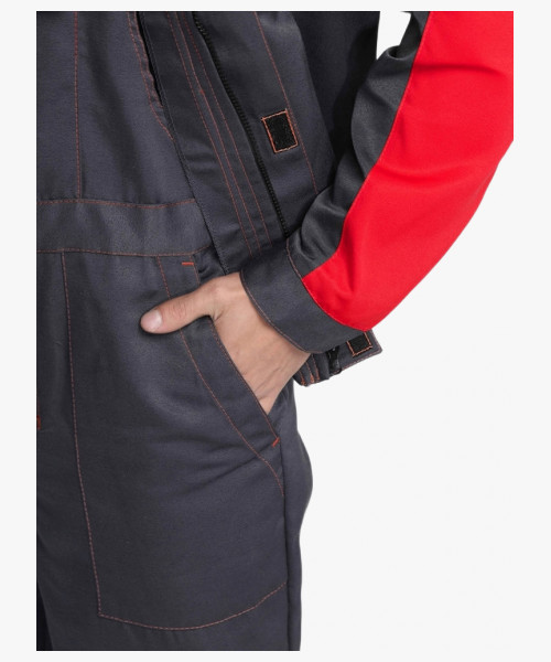 Костюм Сфера NEW (тк.Смесовая,210) п/к, т.серый/красный