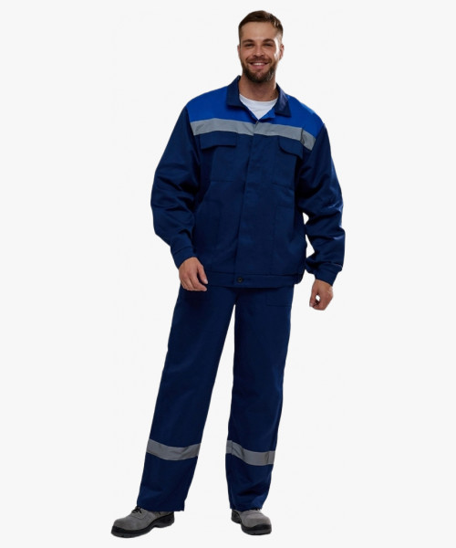 Костюм Техник-2 СОП (тк.Смесовая,210) п/к, т.синий/васильковый