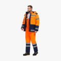 Костюм зимний для дорожника Ультра (тк.Смесовая,210) п/к, оранжевый/т.синий