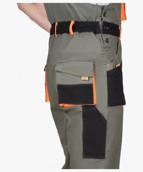 Костюм СИРИУС-МАНХЕТТЕН куртка кор., п/к  оливковый с оранжевым и чер. тк. мех. стрейч пл 260 г/кв