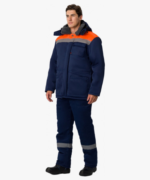 Костюм зимний Труженик-Ультра-2 IMP (тк.Смесовая,210) п/к, т.синий/оранжевый