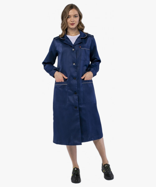 Халат женский ИТР (тк.Смесовая,210), т.синий