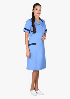 Халат СИРИУС-КЛАССИКА женский голубой с темно-синим