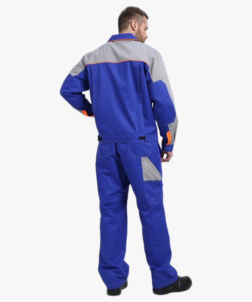 Костюм Драга-2 (тк.Смесовая МВО,240) п/к, васильковый/св.серый/оранжевый