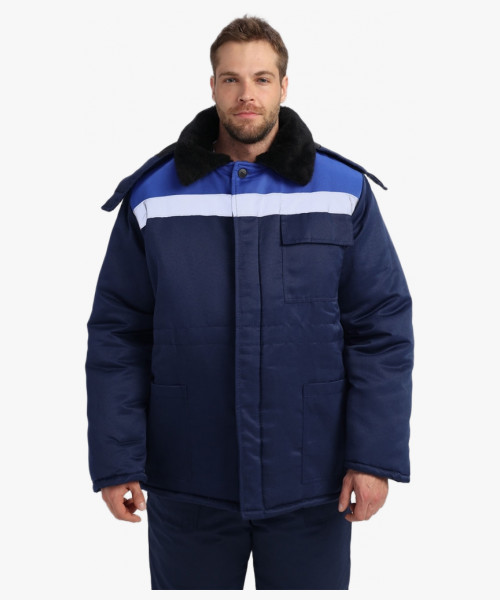 Костюм зимний Труженик-2 (тк.Смесовая,210) п/к,т.синий/васильковый