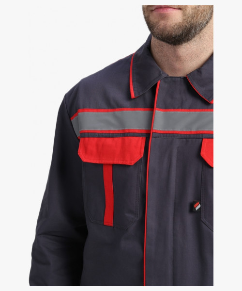 Костюм Итрорис-1 СОП (тк.Саржа,250) брюки, т.серый/красный