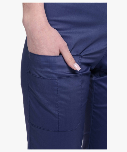 Костюм женский хирургический Модерн-004 (тк.Стрейч,120) MedLine, т.синий