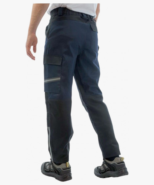 Брюки сварщика 1 класса Brodeks FS 38-01, цвет тёмно-синий, чёрный