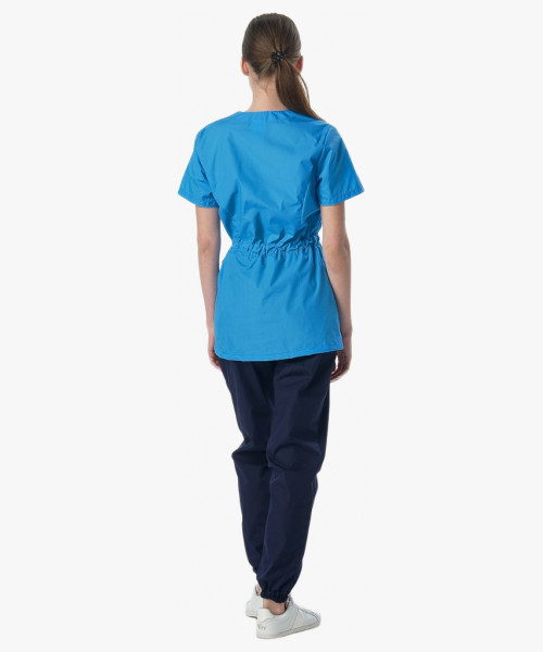 Костюм женский Симпл-001 (тк.Смесовая,120) MedLine, т.синий/ярко-голубой