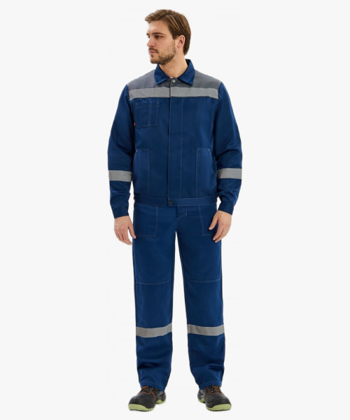 Костюм Лигор-1 СОП К. (тк.Смесовая,210) брюки, т.синий/серый