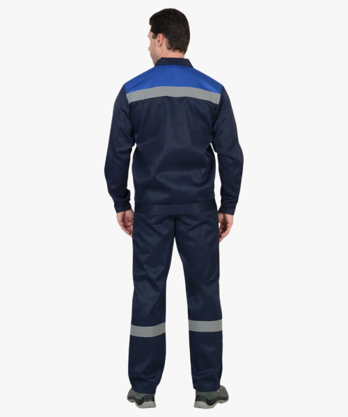 Костюм СИРИУС-СТРОЙГРАД куртка, п/к синий с васильковым СОП 50мм