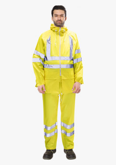 Костюм влагозащитный сигнальный с СОП SIRIUS Профи (225 гр/м2) лимонный (ЧЗ)