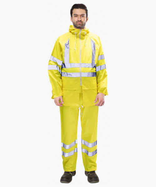 Костюм влагозащитный сигнальный с СОП SIRIUS Профи (225 гр/м2) лимонный (ЧЗ)