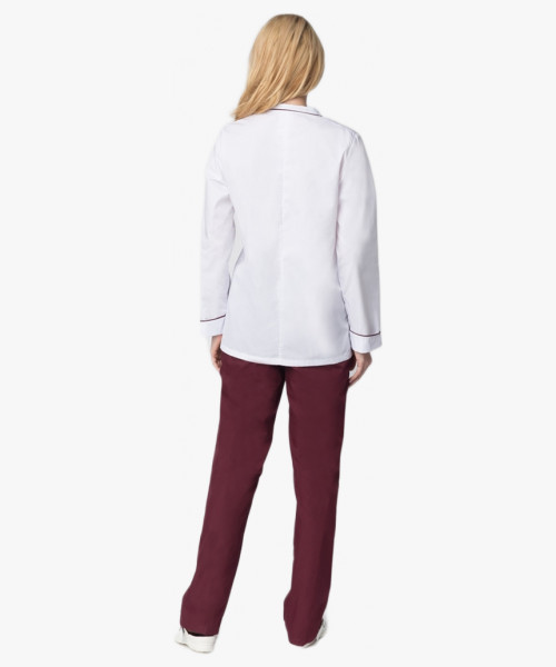 Костюм женский повара Гурман (тк.ТиСи), белый/бордовый