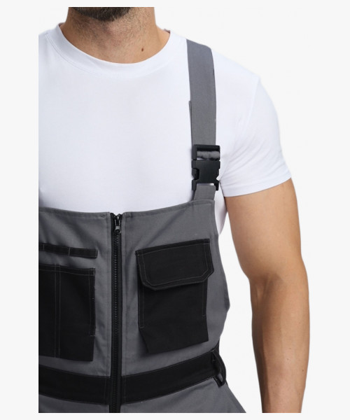 Полукомбинезон Милан NEW CH МВО (тк.Смесовая,270), т.серый/черный