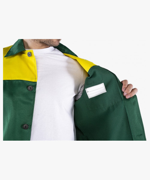 Костюм Стандарт (тк.Смесовая,210) брюки, зеленый/желтый