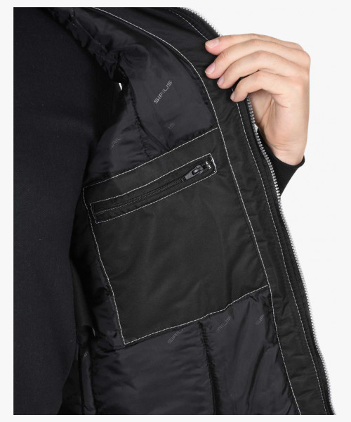 Жилет СИРИУС-АЛЕКС утепленный с капюшоном чёрный