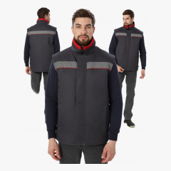 Жилет утепленный Грей (тк.Балтекс,210), т.серый/красный