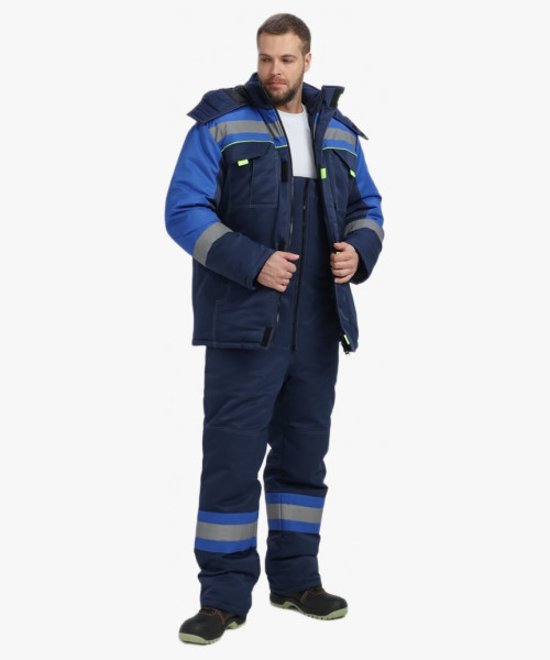 Костюм зимний Бивек-2 СОП (тк.Смесовая,210) пк, т.синий/васильковый/лимонный