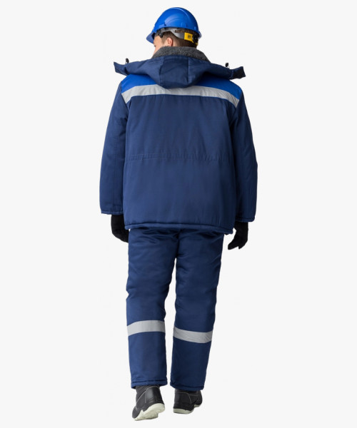 Костюм зимний Труженик-Ультра-1 СОП  (тк.Смесовая,210) брюки, т.синий/васильковый